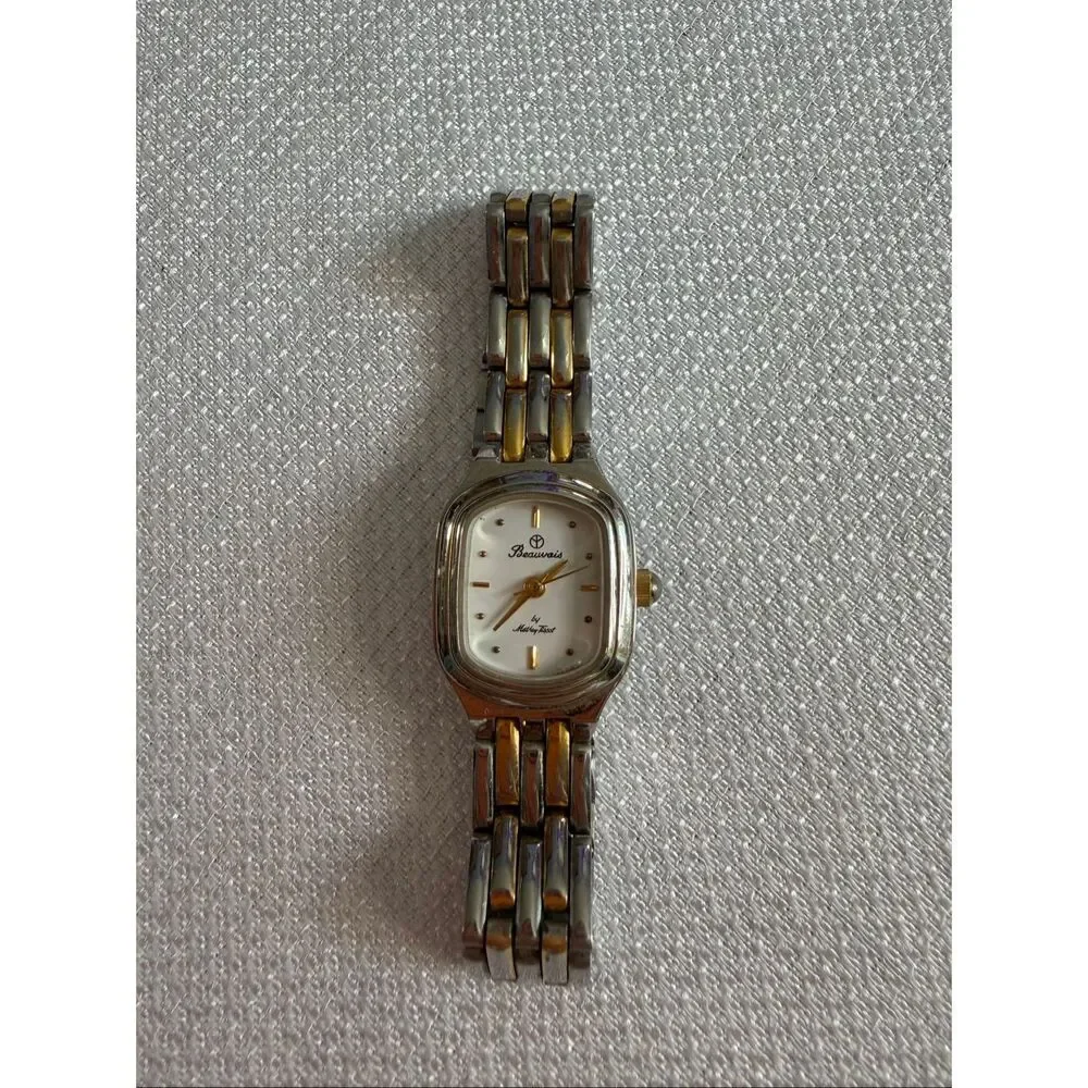 Beauvais by Mathey Tissot Silver Gold Tone Watch Untested As Is